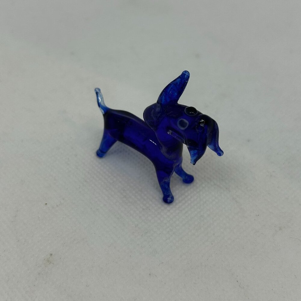 Vintage Miniature handblown glass Schnauzer dog figurine